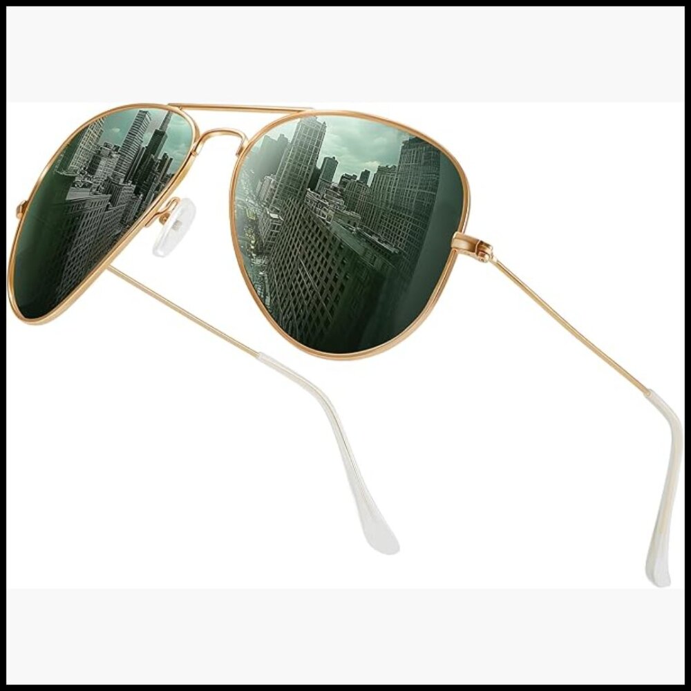 Metal Frame Polarized Aviator Sunglasses UV400 Protection Driving